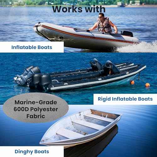 PYLE Boat Cover, Boat, Boat Covers - Universal Fit 10.5¡¯ to 11.5¡¯ ft, Waterproof 600 Denier Canvas, Quick Release Buckle, Double Stitched Seams, Includes Travel Bag for Easy Storage