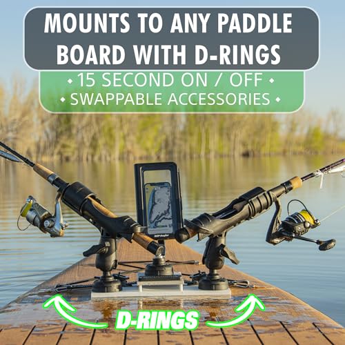 NORTHERN LITES SUP Angler Elite Universal Removable Paddle Board Fishing Accessories Mount with Waterproof Phone Case, Bai...