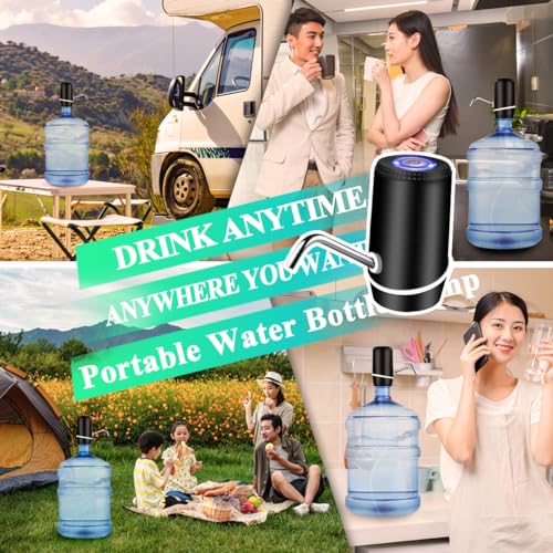 Water Dispenser for 5 Gallon Bottle, Electric Water Pump for 5 Gallon Jug with Switch and USB Charging, Portable Automatic...