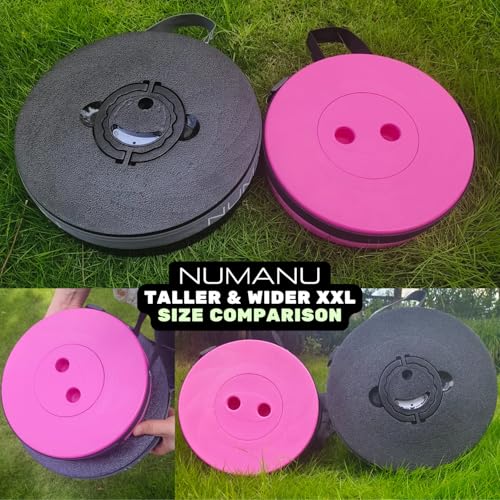 NUMANU 2025 Upgraded XXL Collapsible Stool with Cushion & Bag, 1000lbs Max Weight, 19.7" Heavy Duty Portable Retractable T...