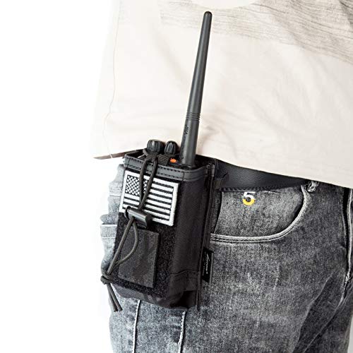 Tactical Molle Radio Holster Holder Case Military Heavy Duty Pouch Bag for Two Ways Walkie Talkies Adjustable Storage with...