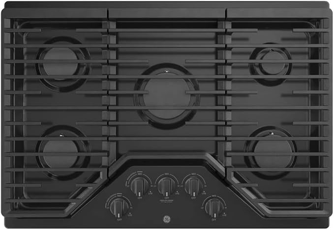30 Inch Gas Cooktop with Power Boil, Simmer Burner, Continuous Grates, 5 Sealed Burners and ADA Compliant