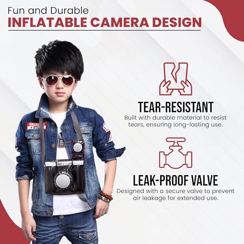 Inflatable Camara | Large Inflatable Clown Camera | Paparazzi & Photobooth Props | Oversized Camera Prop | Black/Silver | ...