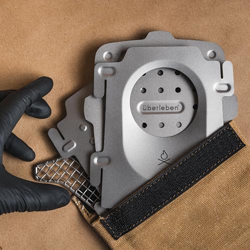 Überleben | Stöker Titanium Camping Stove – 7.7oz Ultralight Flatpack Wood Burning Stove for Backpacking, Hiking & Outdoor...