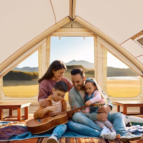 Inflatable Tents for Camping, Large Blow Up Tent with Hand Pump, Easy Setup InflatableTent 4 Season Tent, Waterproof Oxfor...