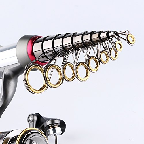 Fishing Rod Reel Combo Full Kit Telescopic Spinning Pole Set with Reel Line Lures Hooks Carrier Bag Saltwater Freshwater F...