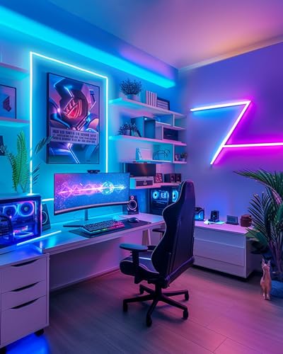 HitLights LED Strip Lights, Small LED Light Strips Dimmable, RGB 5050 Color Changing LED Tape Light with Remote and UL-Lis...