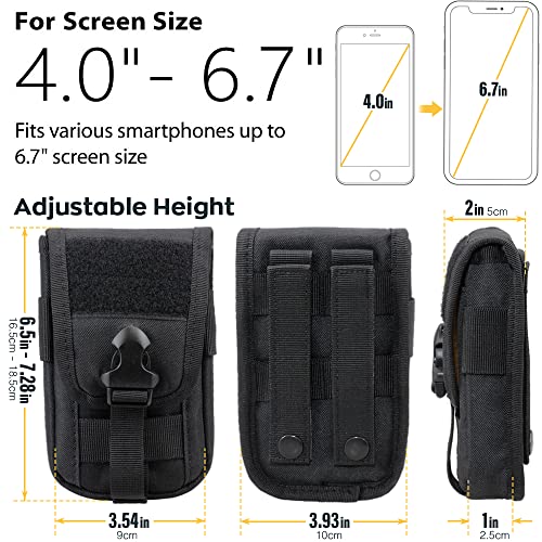 WYNEX Tactical Phone Pouch Molle,Smartphone Holster Bag EDC Utility Cellphone Lock Card Holder Organizer Fit for Waist Bel...