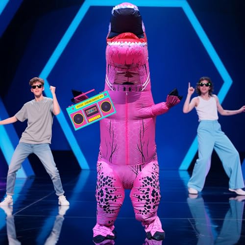 Inflatable Dinosaur Costume for Adult and Kid,Blow Up Dinosaur Costume for Halloween Cosplay Party,Fancy T-rex Costume Outfit