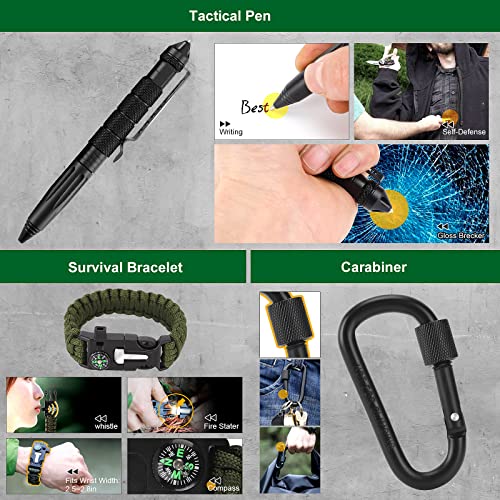Gifts for Men Dad Husband Boyfriend, 30 in 1 Survival Gear and Equipment, Emergency Survival Kit Camping Accessories, Firs...
