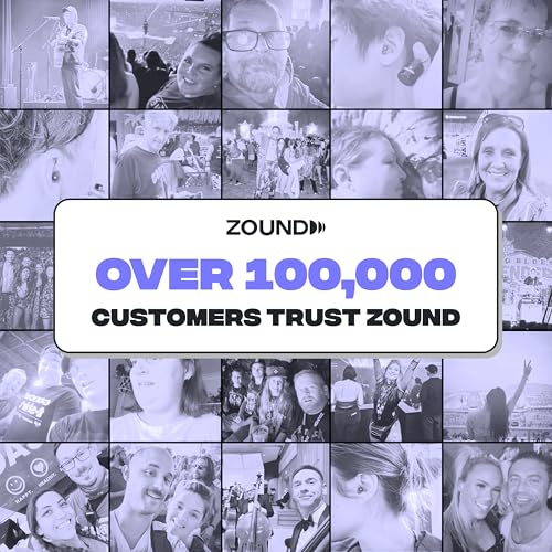 Zound High Fidelity Earplugs for Concerts - Reuseable High Fidelity Concert Ear Plugs for Noise Reduction, Festival Ear Pl...