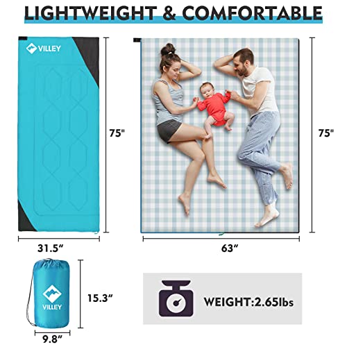 VILLEY Camping Sleeping Bag, Lightweight Backpacking Sleeping Bag with Carrying Bag for Adults & Kids, Outdoor Camping Hik...