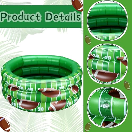 Fourluoo Football Part Decoration Inflatable Football Cooler Blow up Summer Beach Pool Drink Holder Ice Tray Food Drink Co...