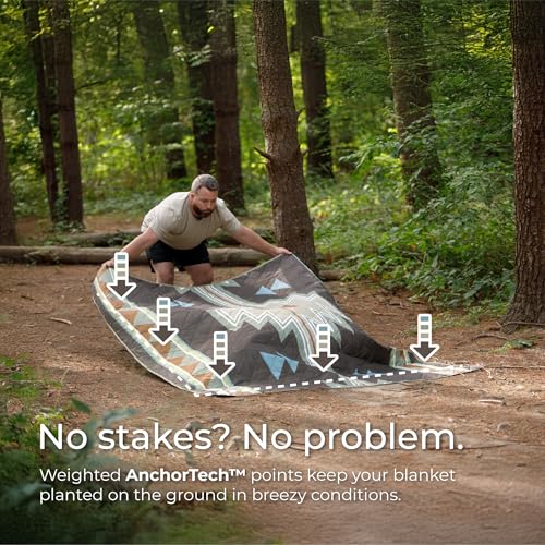 CORE Outdoor Weighted Blanket | Packable Waterproof Picnic Blanket, Beach Mat, Tent Camping Rug, & Stadium Blanket | Large...