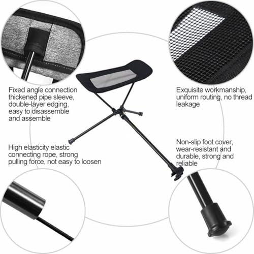 YWHWXB Portable Folding Chair Ottoman Outdoor Recliner Lazy Retractable Footrest Leg Rest Camping Moon Chair Kit for Hikin...