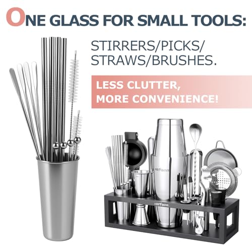 HMYBAR® Mixology Bartender kit | Cocktail Shaker Set | Boston Shaker Set, 20/28 OZ | Martini Making Set for Home Bar. Tota...