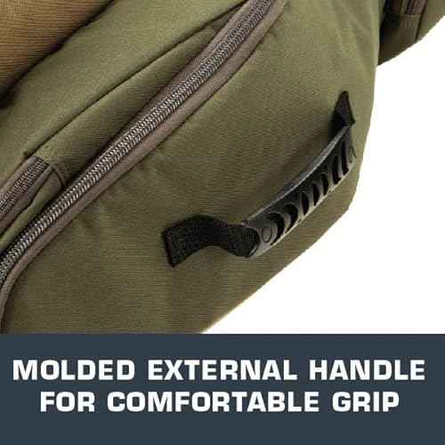 Allen Company Titan Copperhead Crossbow Case - Tricot Design - Fits 15-Inch Scoped Narrow Limb Crossbows - Pockets for Bolts, Quivers, and Other Archery Accessories - Olive/Tan - 38" x 16"