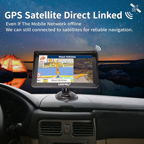 URFRU 7-Inch GPS Navigator for Car Truck RV Pickup, 2025 Offline Map with Free Updates Lifetime, Big HD Touchscreen, Satal...