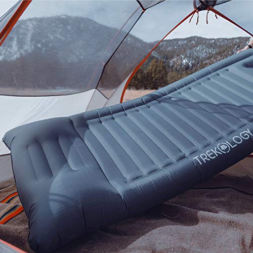 TREKOLOGY Sleeping Pad for Camping - Infaltable Mat – 73.2"x 29.9" Premium with Built‑in Pump, Neck‑Support Pillow, Thick ...