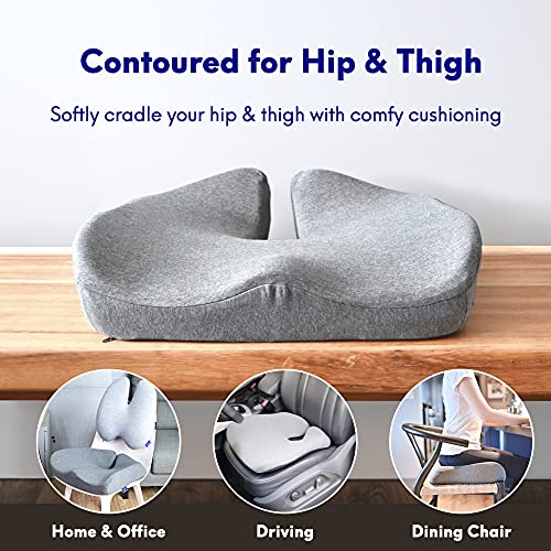 C CUSHION LAB Patented Pressure Relief Seat Cushion for Long Sitting Hours on Office/Home Chair, Car, Wheelchair - Extra-D...