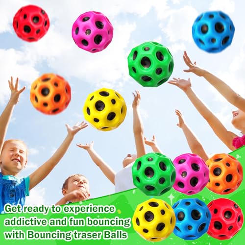 YVBBHE Large Bouncy Ball, Colorful Big Super Bounce Toy,Extreme High Bouncing Balls for Kids,Fun Kids Lightweight Foam Jum...