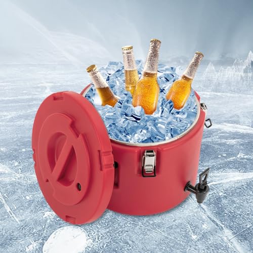 Insulated Beverage Cooler, 5 Gallon Commercial Cold Hot Drink Dispenser, Thermal Container with 304 Stainless Steel Interi...