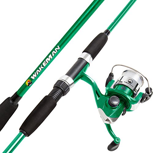 Fiberglass Fishing Rod and Spinning Reel Combo - Swarm Series Collapsible Fishing Gear for Catching Bass, Trout, Catfish, ...