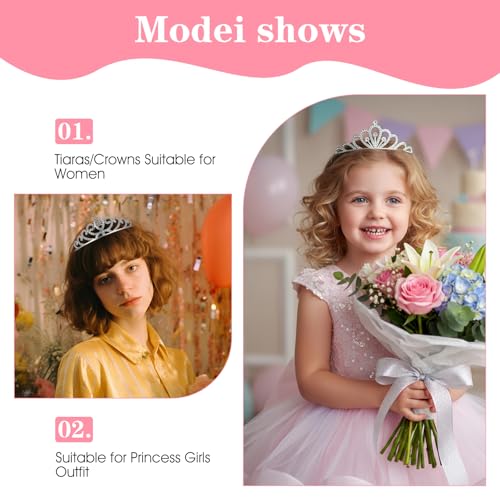 Yuanan 16 PCS Tiaras and Crowns for Women, Tiaras Bulk Princess Crowns Sparkly Rhinestone Tiara Set Tiara Headband for Wom...