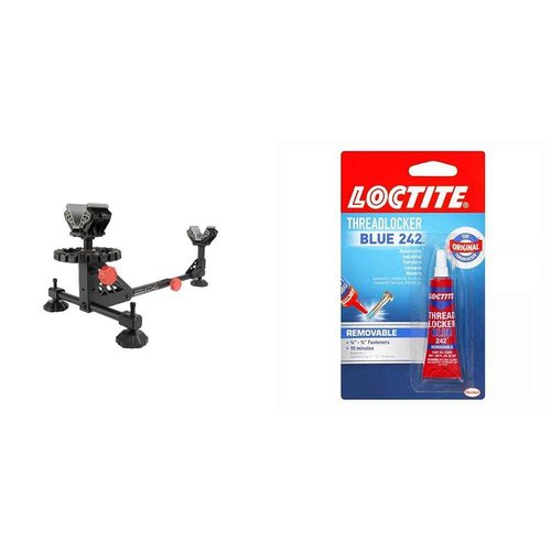 BIRCHWOOD CASEY Echo Durable Adjustable Rifle Shooting Rest with Steel Frame Design & Non-slip Rubber Stock Rest | Loctite Threadlocker Blue 242