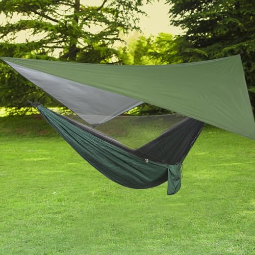 Azarxis Hammock Camping Tarp Rain Fly, Waterproof Tent Shelter Awning Sunshade Cloth Picnic Mat for Outdoor Hiking Beach B...