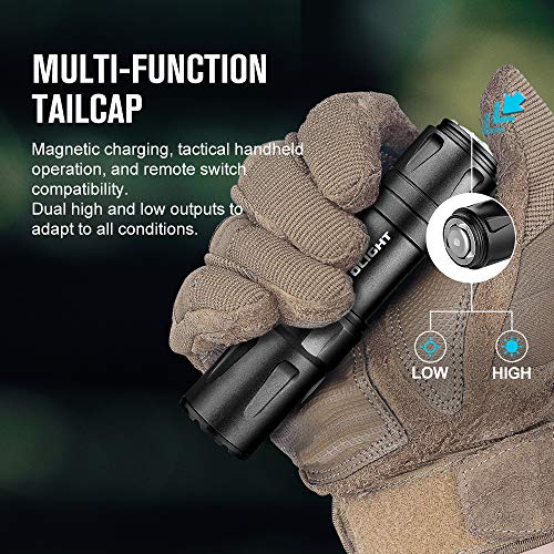 OLIGHT Odin Mini 1250 Lumens Ultra Compact Rechargeable Mlok-Mount Weaponlight, Removable Slide Rail Mount and Remote Swit...