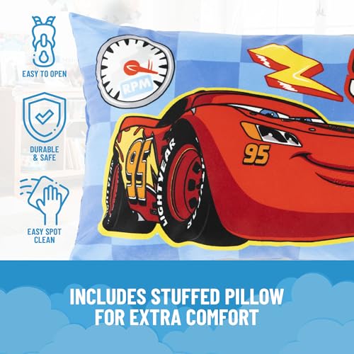 Jay Franco Kids Slumber Bag and Pillow - 54 x 27 Inch Comfy Indoor Sleeping Bag for School and Sleepovers, 2 Piece Set, Bl...
