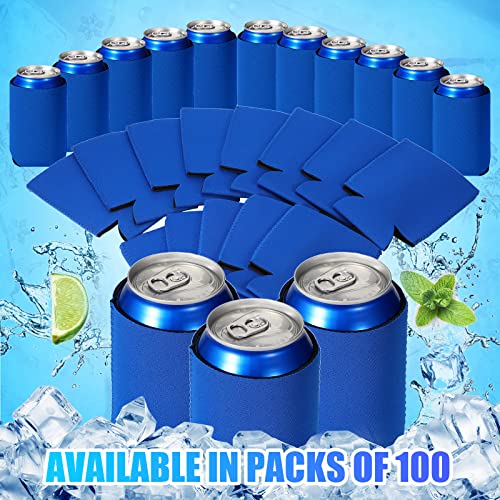Chengu 100 Pack Blank Beer Can Cooler Sleeves Soft Insulated Reusable Drink Bulk Collapsible Sublimation for Wedding Party...