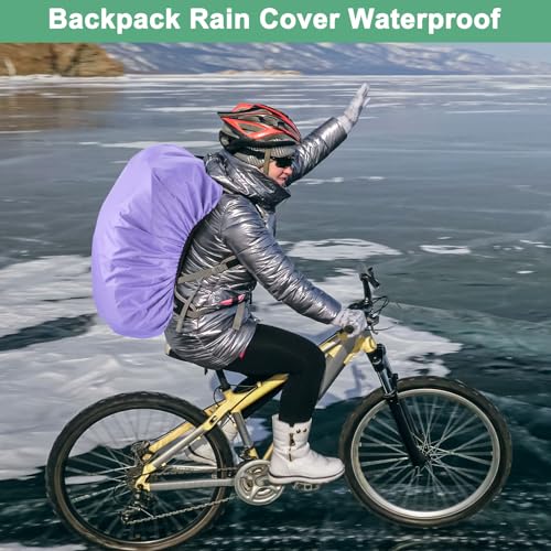 M METERXITY Waterproof Backpack Rain Cover Waterproof Backpack Cover, Bag Rain Cover with A Vertical Reflective Strap for ...
