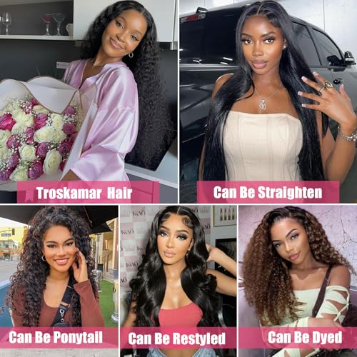 Deep Wave Human Hair Bundles 12A Brazilian Deep Curly 3 Bundles for Black Women 18 20 22 Inch 100% Unprocessed Wet and Wavy Bundle Human Hair