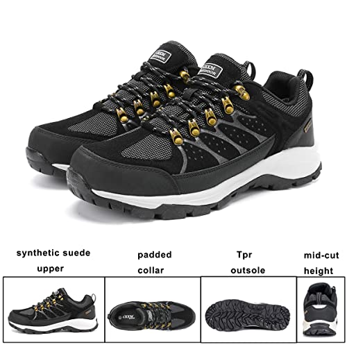 CKKM Men's Waterproof Hiking Shoes Lightweight Non-Slip Low-Cut Trekking Hiking Sneakers Outdoor Backpacking Camping Climb...
