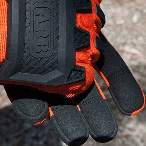 ARB Premium Recovery Winch Offroad Work Gloves Unisex, Cut and Impact Resistant, Hi-Vis Orange, All Purpose, Touch Screen Compatible, Adjustable Wrist Strap, Tactile Padded Palms, One Size Fits Most