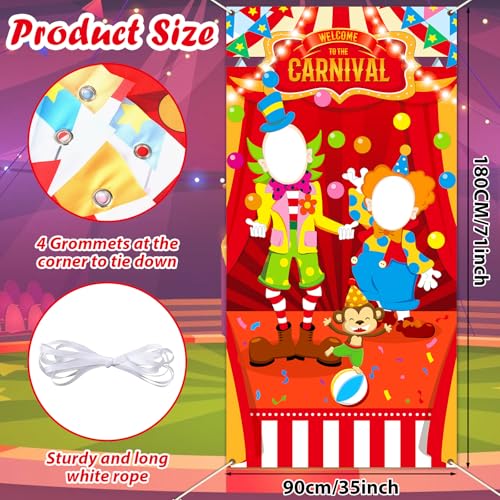 Carnival Circus Party Decorations Carnival Photo Booth Props Circus Theme Photo Door Banner Clown Joker Large Photo Backdr...
