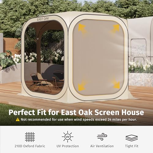East Oak Sun Shade Sail Canopy Cover for East Oak Screen House & Pop-Up Tent 10 x 10 FT, Sun Protection, UPF 50+, 210D Oxf...