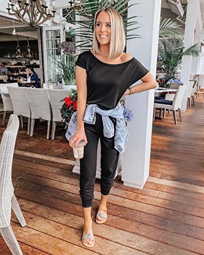 PRETTYGARDEN Jumpsuits for Women 2026 Summer Dressy Off Shoulder Romper Spring Vacation Travel Lounge Outfits Clothes
