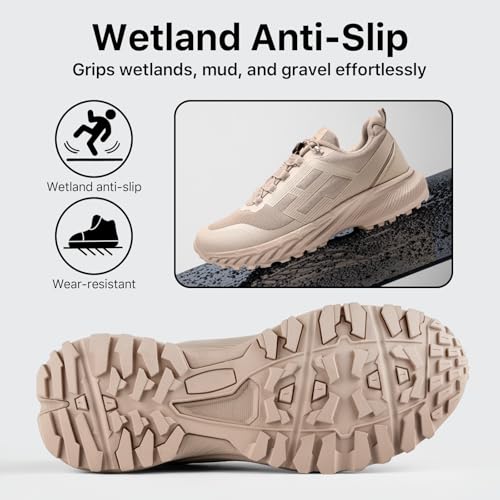FREE SOLDIER Men's Trail Running Hiking Tactical Shoes - Breathable Lightweight Non-Slip Outdoor Sneakers for Walking Gym ...