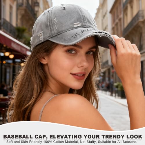 Rugged Vintage-Style Baseball Cap with Distressed Detailing