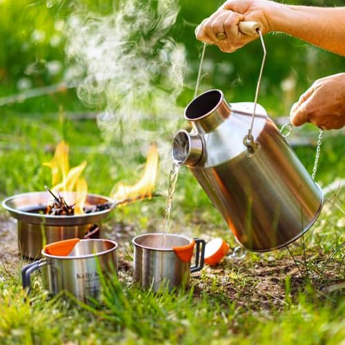 Kelly Kettle® Ultimate 'Scout' Kit VALUE DEAL | 41oz Steel Camp Kettle, Cook Set, Hobo Stove, Cups, Plates, Base Support |...