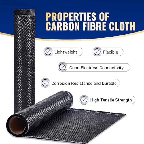 6.6FT 3K/240g Carbon Fiber Repair Kit, 12" Carbon Fabric Fiber Cloth Roll, 8OZ Epoxy Resin 4OZ Hardener, DIY Carbon Fiber ...