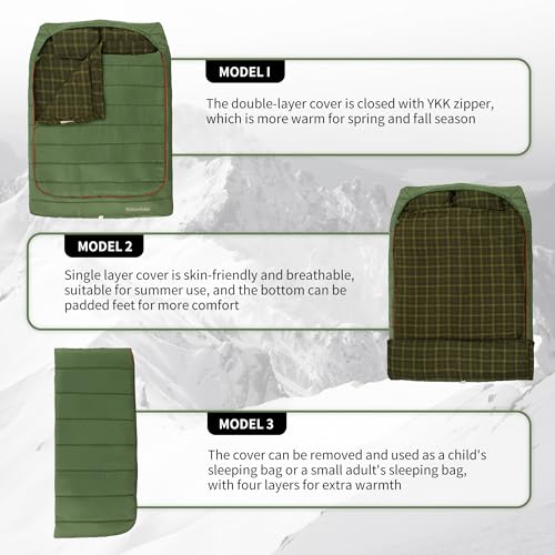 Naturehike 0 Degree 30 Degree Flannel Two Person Sleeping Bag with Pillows for Adults, Couples & Family, Queen Size Double...