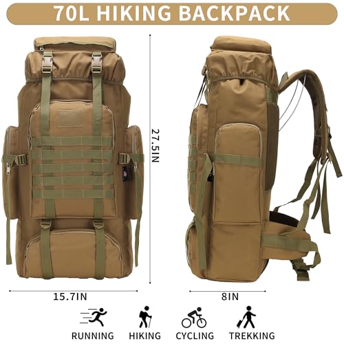 W WINTMING Hiking Backpack for Men 70L/100L Camping Backpack Military Rucksack Molle 3 Days Assault Pack for Climbing | Ca...