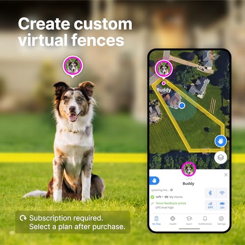 Halo Collar 4, GPS Wireless Dog Fence & Dog Training Collar with GPS Tracker, Subscription Required, Waterproof, Sunburst,...