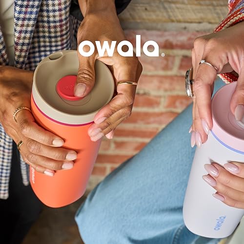 Owala SmoothSip Slider Insulated Stainless Steel Coffee Tumbler, Reusable Iced Coffee Cup, Hot Coffee Travel Mug, BPA Free...