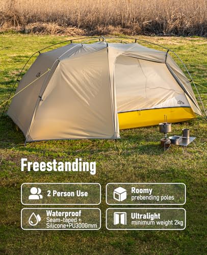 iClimb 1 Ultralight 3 Season Tent and 1 Solo Mini Folding Table, Ultralight Compact for Adults Outdoor Camping Backpacking...