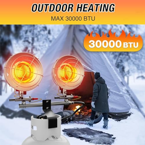 QIOMALA 30000 BTU Propane Heater Outdoor, Double Tank Top Cordless Radiant Gas Heater, Tip-Over Protection, Safety Shut-of...